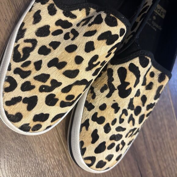 Kate Spade x Keds Sneakers Genuine Leather Leopard Print Calf Hair Slip On 6.5 - Picture 11 of 11